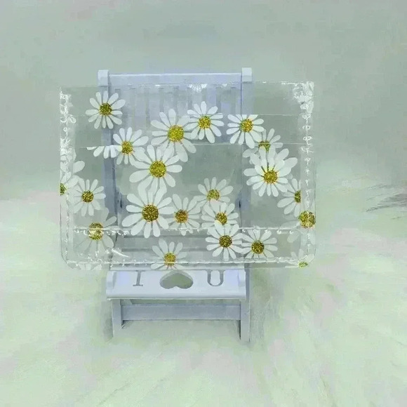 Floral Clear Card Holder Wallet - Picture 1 of 6